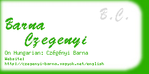 barna czegenyi business card
