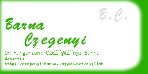 barna czegenyi business card